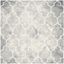 Elegant Grey/Ivory Hand-Tufted Wool Square Area Rug