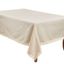 Natural Linen and Polyester Lace Border Rectangular Tablecloth