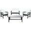 Reslor Black Wicker 4-Piece Outdoor Living Set with White Cushions