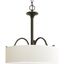 Elegant Antique Bronze 3-Light Pendant with Off-White Linen Shade