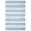 Ivory and Turquoise Striped Cotton 4' x 6' Handmade Rug