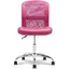 Pink Faux Leather Mesh Swivel Task Chair