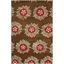 Soho Brown and Red Floral Wool Area Rug