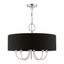 Huntington Brushed Nickel 5-Light Pendant with Black Fabric Shade