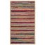 Multicolor Hand-Knotted Wool and Cotton Striped Rug, 3' x 5'