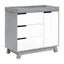 Gray and White 3-Drawer Changer Dresser with Removable Tray