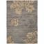 59" Grey and Beige Floral Shag Area Rug