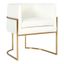 Cream Velvet Upholstered Dining Arm Chair with Gold Frame