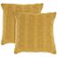 Yellow Cotton Knitted 18" Square Throw Pillows Set of 2