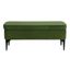 Modern Glamorous Green Velvet Storage Bench with Matte Black Legs