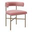 Blush Velvet Upholstered Dining Chair with Gold X-Base