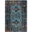 Vintage Light Blue and Black Synthetic 8' x 10' Area Rug