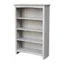 Transitional 48" Adjustable Gray Wood Shaker Bookcase