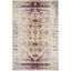 Ivory and Pink Round Synthetic Stain-Resistant Area Rug