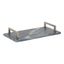 Elegant Gray Marble Rectangular Decorative Tray with Nickel Handles