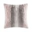 20" Blush and Grey Faux Fur Square Throw Pillow