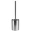 Medium Silver Brushed Aluminum Toilet Brush and Holder Set