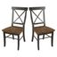 Black Cross Back Solid Wood Side Chair Set