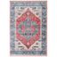 Red and Blue Floral Motif Rectangular Area Rug 5' x 7'