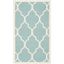 Light Blue and Ivory Geometric Wool Area Rug