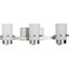 Brushed Nickel 3-Light Vanity Fixture with White Glass Shades