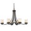 Willow Olde Bronze 6-Light Chandelier with Matte Opal & Clear Glass Shades