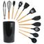 MegaChef 12 Piece Black Silicone and Wood Cooking Utensil Set