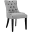 Elegant Hourglass Light Gray Upholstered Side Chair with Nailhead Trim