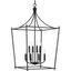 Parkhurst Matte Black 36" Steel Cage Foyer Pendant Light