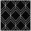 Adirondack Black and Ivory Geometric Square Area Rug