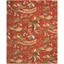 Rust and Multicolor Floral Wool 8' x 10' Handmade Area Rug