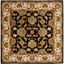 Elegance Reimagined 4' Square Black/Beige Hand-Tufted Wool Rug