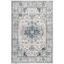 Ivory and Navy Hand-Knotted Rectangular Area Rug 4' x 6'