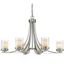 Willow Brushed Nickel 6-Light Chandelier with Clear and Matte Opal Glass