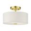 Satin Brass Modern Indoor/Outdoor Drum Semi-Flush Mount Light