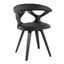 Black Faux Leather Swivel Dining Chair with Cutout Backrest