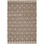 Ivory and Brown Hand-Woven Wool Kilim Rug 4' x 6'