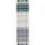 Beige and Teal Striped Wool Kilim Runner Rug