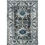 Dark Grey and Ivory Synthetic Oriental Area Rug