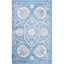 Handmade Blue & Cream Cotton-Synthetic 4'x6' Reversible Flat Woven Rug