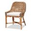 Kyle Natural Rattan and Cane Dining Side Chair with Cushion