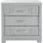 Raina Transitional Greek Key 3-Drawer Nightstand in Grey