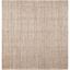 Ivory and Light Brown Hand-Woven Jute Square Rug, 7' x 7'