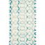 Ivory and Turquoise Hand-Tufted Wool Rectangular Rug 3' x 5'