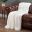 White Reversible Faux Fur and Sherpa Throw Blanket 50" x 65"