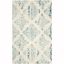 Ivory and Light Blue Hand-Tufted Wool 6' x 9' Area Rug