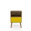 Rustic Brown and Yellow Mid-Century Modern Nightstand with Drawer