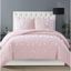 Blush Full Microfiber Comforter Set with Floral Appliques