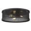 Matte Black Glass Drum Indoor/Outdoor Flush Mount