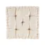 Ivory Chenille Tufted Square Floor Cushion